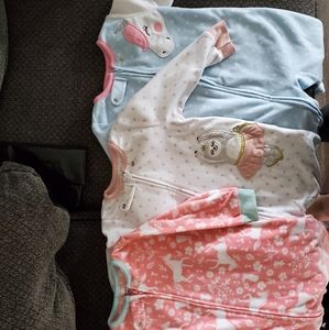 3 Carters Fleece Footie Pajamas
